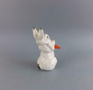 Antique Russian Soviet LFZ Figurine of Rabbit with Carrot Designed E.  Cherushin 3