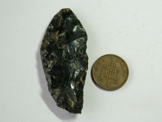 Large Neolithic / Mesolithic Ancient Flint Spear / Arrow Head Detecting Detector