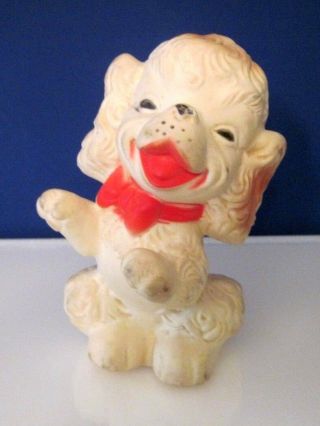 Vintage 1958 Edward Mobley Arrow Rubber Company Plastic Dog Poodle Squeaky Toy