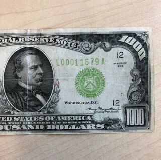 RARE 1934 $1000 One Thousand Dollar Bill Federal Reserve Note Low serial 3