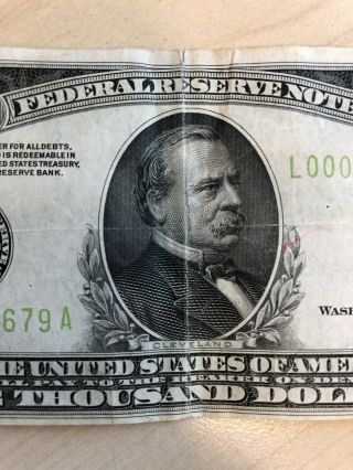 RARE 1934 $1000 One Thousand Dollar Bill Federal Reserve Note Low serial 8