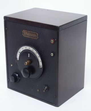 1920s Vintage Philmore 2 Tube Radio Wood Case Battery Set Ux - 120 Crystal Set Era