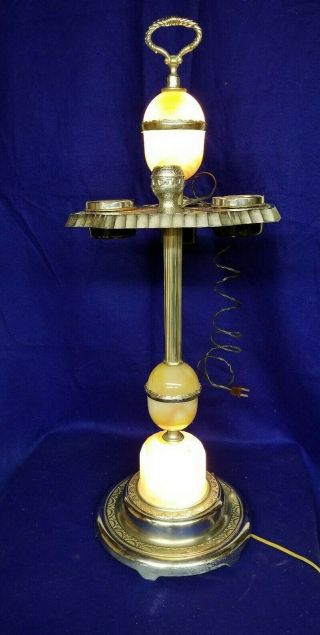 Vintage Art Deco Smoking Stand,  Lighted With Electric Coil Lighter