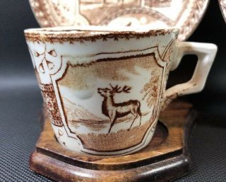 Charles Allerton & Sons Stag Pattern Childs Tea Cup/ Saucer/ Plate Transfer 5M 2