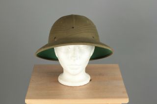 Vtg.  Ww2 Navy Tropical Pith Helmet 08/17/43 1119 1940s Wwii Usn