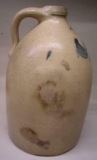 Antique Whately Mass Stoneware 2 Gallon Wells Crafts & Wells Blue Decorated Jug 7