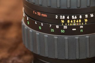 RARE Rollei Zeiss Planar 110mm f2 HFT PQ Lens & Both caps & Metal hood 6