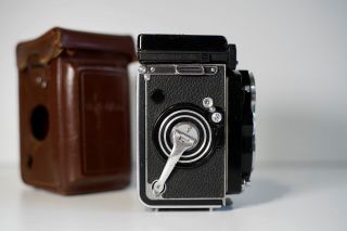 Rare Rolleiflex 3.  5 F White Face 12/24 With Meter,  Caps,  Case