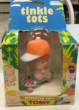 Vintage Tinkle Tots Baby Figure With Skateboard And Hat
