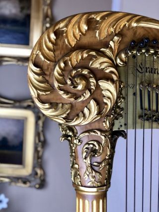 Extremely Rare Erard Scroll - Top Concert Grand Pedal Harp