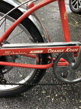 Vintage Schwinn stingray Orange krate muscle bike 5 speed OEM paint/chrome 2