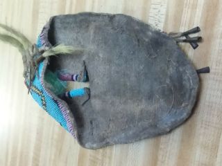 19th C.  ANTIQUE NATIVE AMERICAN PLAINS INDIAN SIOUX BEADED SINGLE MOCCASIN OLD 10