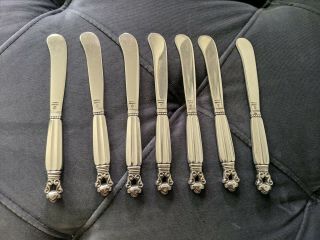 Georg Jensen Acorn 7 Butter Knife Spreaders 5 7/8 Inches 2