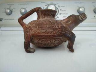 Pre - Columbian Colima Pottery Dog Vessel.  3.  5 " Tall By 6 " Long.