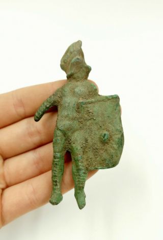 Roman Bronze Figure Of A Legionary Soldiers Holding Shield - Rare R167