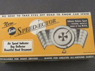 NOS 1940 ‘s - 1950 ‘s Vintage Accessory Wind Deflector Speedometer ‘ Speedector ’ 6