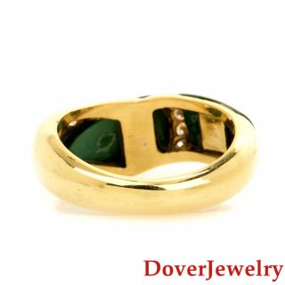 Estate Diamond Malachite 18K Yellow Gold Inlay Ring 6.  7 Grams NR 3