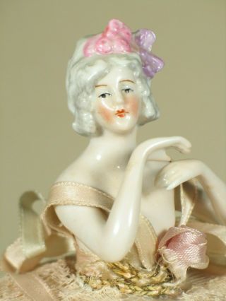 Half Doll Karl Schneider Vintage Pincushion Germany – 8.  5” – 18361