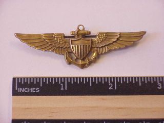 Wwii Amico Usn/usmc Pilot Wings Pinback 1/20 10k Gf Over Sterling