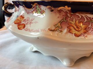 Gaudy Welsh Dutch Wedgwood & Co.  Royal Semi Porcelain England Soup Tureen 1890 - 1 7