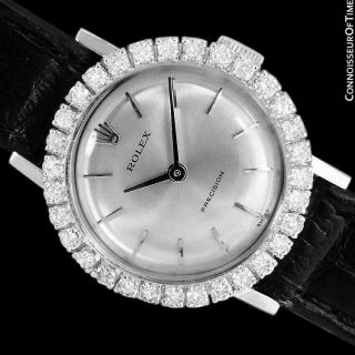 1970 Rolex Cellini Vintage Ladies 18k White Gold & Diamond Watch,