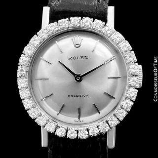 1970 ROLEX Cellini Vintage Ladies 18K White Gold & Diamond Watch, 2