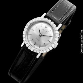 1970 ROLEX Cellini Vintage Ladies 18K White Gold & Diamond Watch, 6