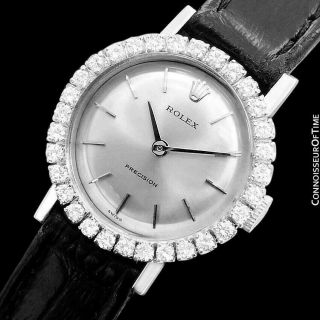 1970 ROLEX Cellini Vintage Ladies 18K White Gold & Diamond Watch, 7