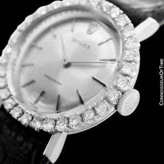 1970 ROLEX Cellini Vintage Ladies 18K White Gold & Diamond Watch, 8