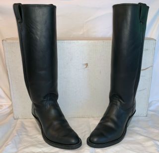 Vintage Mens 7.  5 D Olathe 7314 Cowboy Western 18 " Tall Black Boots Made In Usa