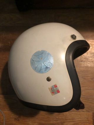 Vintage 1968 Bell Toptex Motorcycle Helmet Snell Size 7 Tx500? White