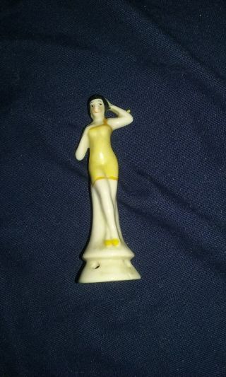 Vtg Art Deco German Porcelain Bisque Bathing Beauty Flapper Girl Figurine