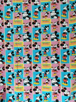 Vtg Disney Mickie Minnie Mouse Duvet Cover Pillow Case Set Cotton Bedding Rare