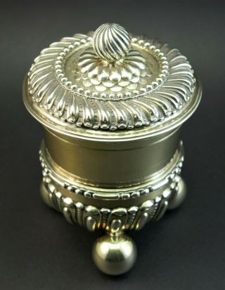 C1898,  English Antique 19thc Victorian Solid Silver Gilt Beaker And Cover