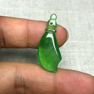 Rare Collectible Chinese Handwork Ice Green Jadeite Jade Br0adsw0rd Pendant