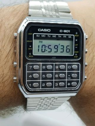 Vintage Casio C - 801 NOS BOX DOCUMENTS wrist watch for Man 2