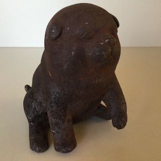 Antique Cast Iron Dog Figural // 5 1/4 " Three Pounds // Circa 1900 