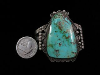 Antique Navajo Bracelet - Large - Silver And Turquoise