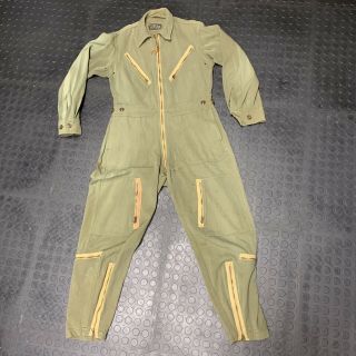 Wwii Us Army Air Force Light Aaf Gabardine L - 1 Light Flight Suit Vintage Small - R