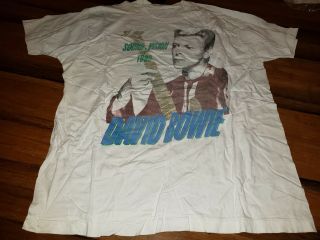 Vintage 1990 David Bowie Sound & Vision Tour T - Shirt L Brockum 2 Sided
