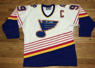 Vintage St.  Louis Blues Wayne Gretzky Stitched Starter 99 White Medium Jersey