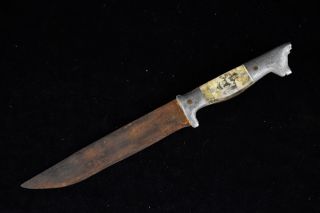 Vintage Old Military Ww2 Trench Fighting Knife Dog Knife Crystal Handle