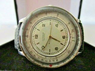 Rare Vintage Juvenia Arithmo Stainless Automatic Men First Calculator Watch 36mm