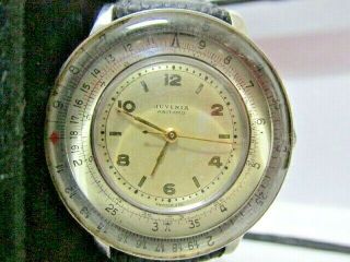 Rare Vintage Juvenia Arithmo Stainless Automatic Men first calculator Watch 36mm 2