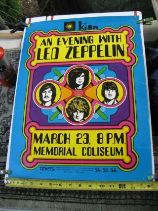 Rare 1970 Led Zeppelin Portland 3.  23.  70 Concert Poster By C.  Weinstein