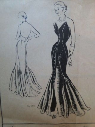 Vogue Paris Model 1073 LANVIN Vintage 1950s Pattern Size 18 Bust 36 50s 7