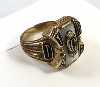 Vintage 10k Yellow Gold 1962 Class Ring W/ Mother Of Pearl Size 8 10.  4grams