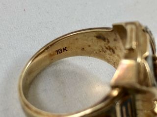Vintage 10k Yellow Gold 1962 Class Ring W/ Mother of Pearl Size 8 10.  4grams 4