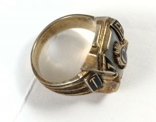 Vintage 10k Yellow Gold 1962 Class Ring W/ Mother of Pearl Size 8 10.  4grams 5
