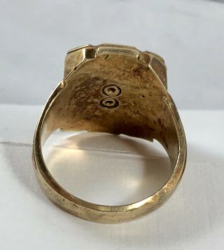 Vintage 10k Yellow Gold 1962 Class Ring W/ Mother of Pearl Size 8 10.  4grams 7